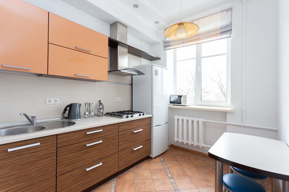 Superior Apartment (floor 4) | Private kitchen | Coffee/tea maker, full-size fridge, microwave, stovetop