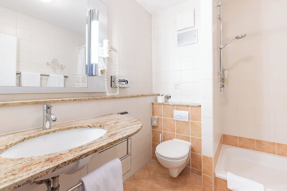 Free toiletries, hair dryer, towels