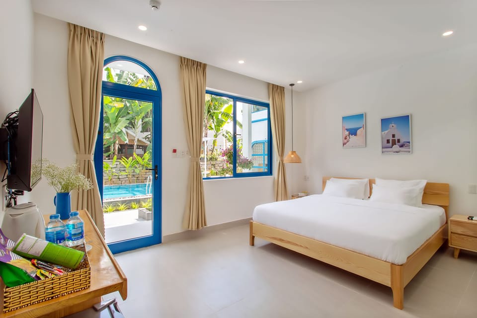 City Double Room, Terrace, Pool View | Premium bedding, minibar, in-room safe, individually decorated