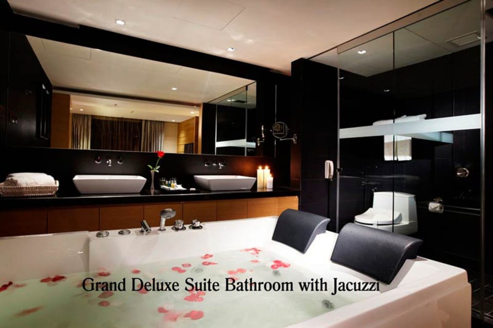 Grand Deluxe Terrace | Bathroom | Shower, rainfall showerhead, free toiletries, hair dryer