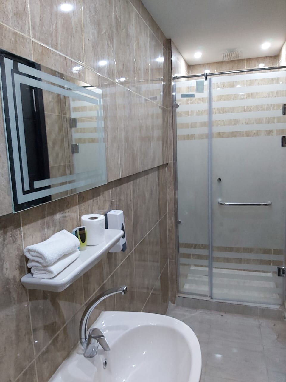 Pyramids View Double or Twin Room | Bathroom | Separate tub and shower, rainfall showerhead, free toiletries