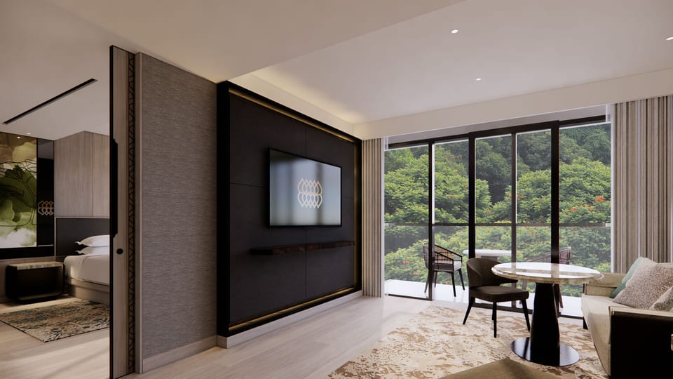 Premier Suite, 1 King Bed | Living area | LED TV