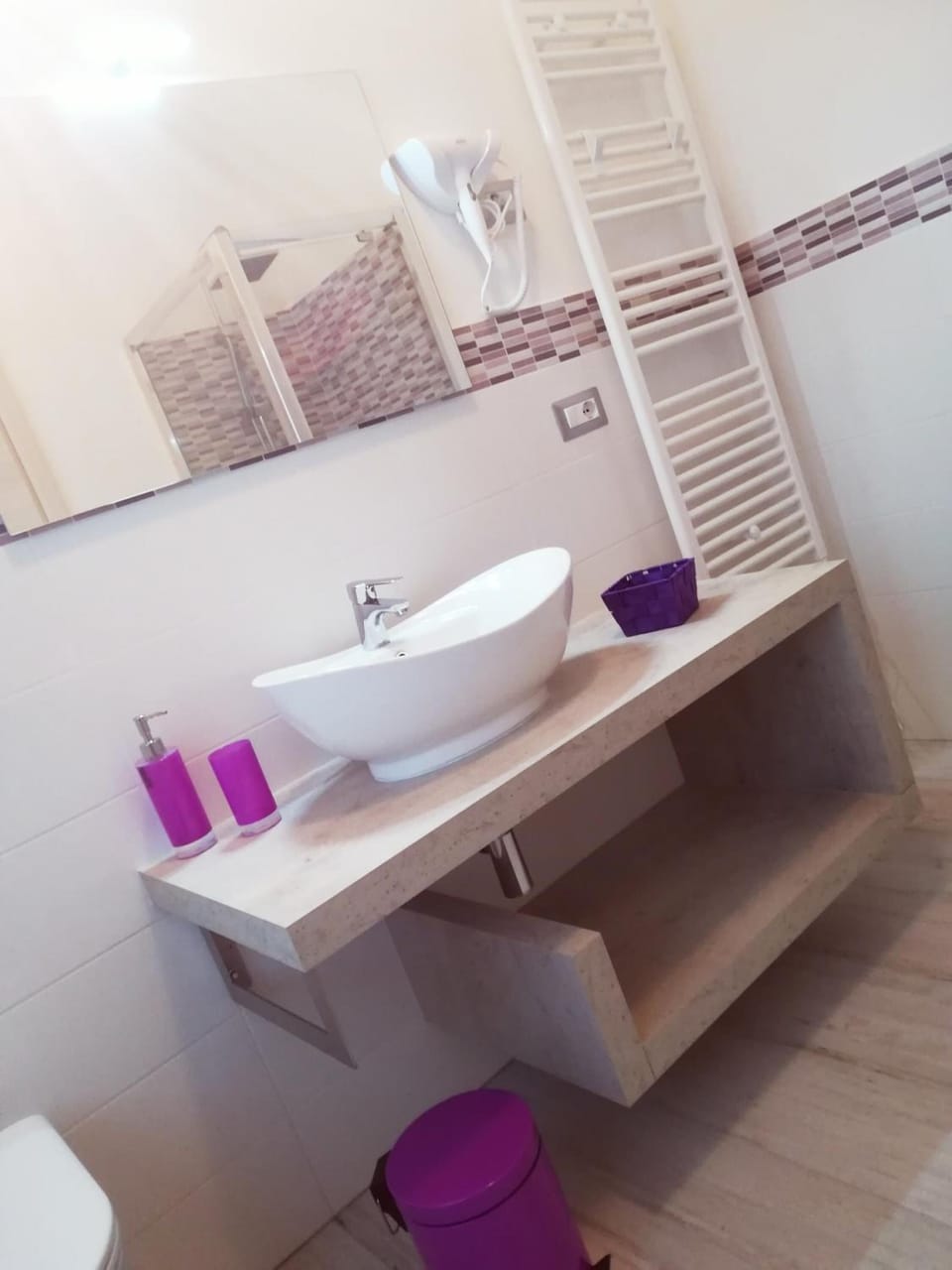 Shower, free toiletries, hair dryer, bathrobes