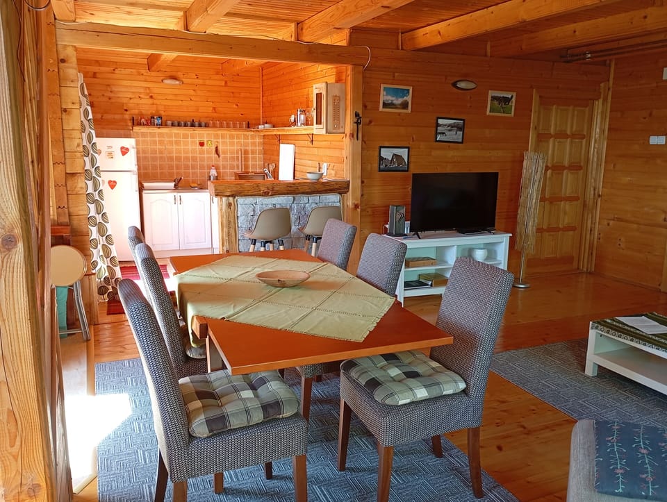 Family Chalet | Private kitchen | Coffee/tea maker, fridge, electric kettle, toaster