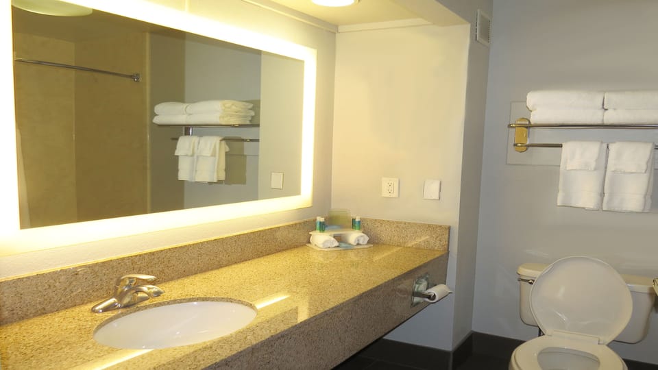 Free toiletries, hair dryer, towels