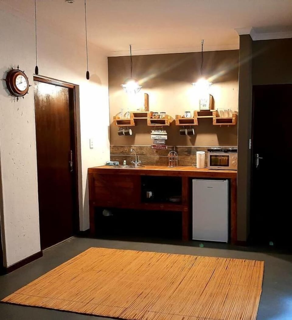 Mini-fridge, microwave, electric kettle