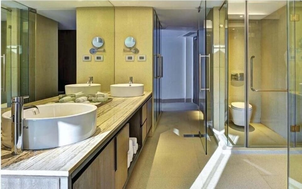 Executive suite | Bathroom | Shower, rainfall showerhead, free toiletries, hair dryer