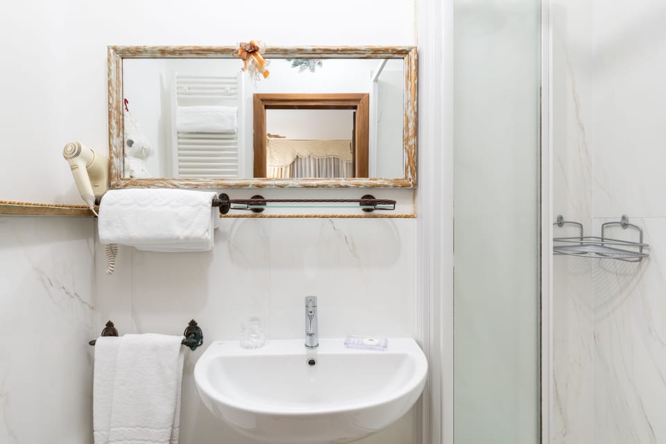Small Double Room | Bathroom | Shower, free toiletries, hair dryer, towels