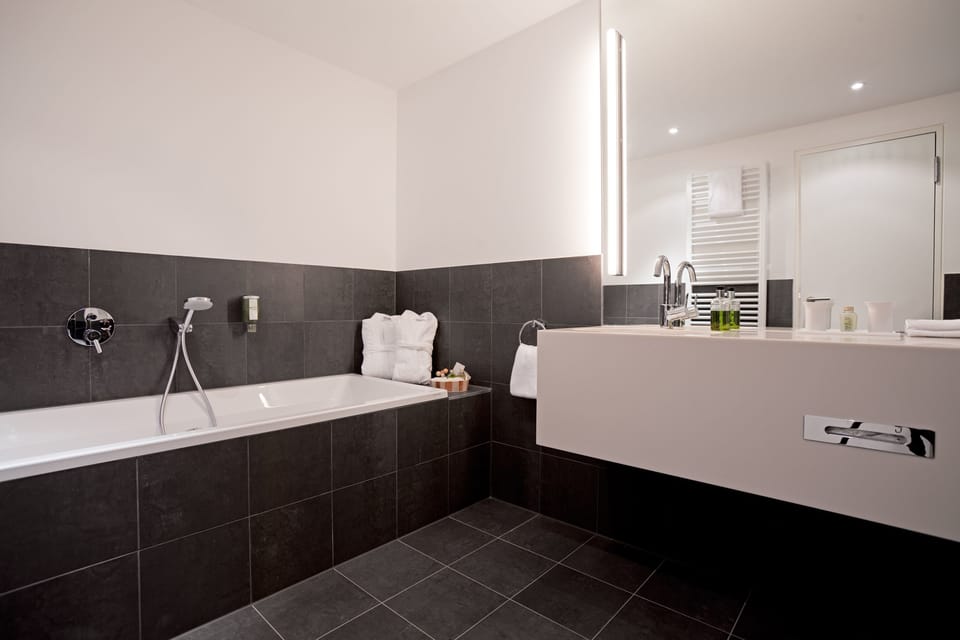 Free toiletries, hair dryer, bathrobes, towels