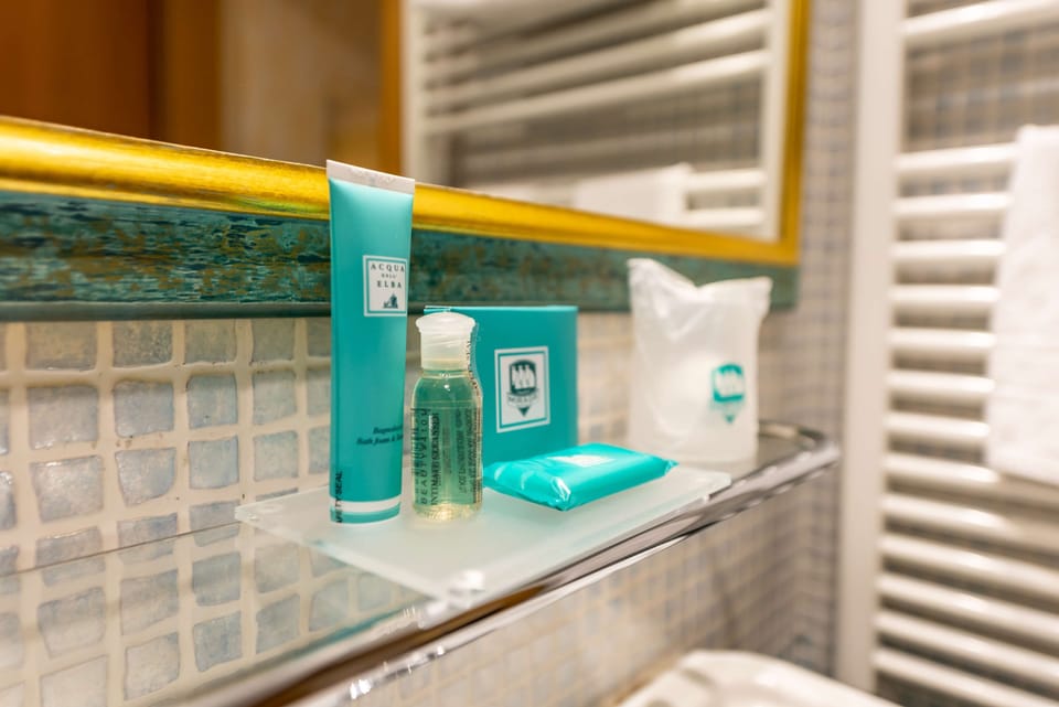 Shower, free toiletries, hair dryer, slippers