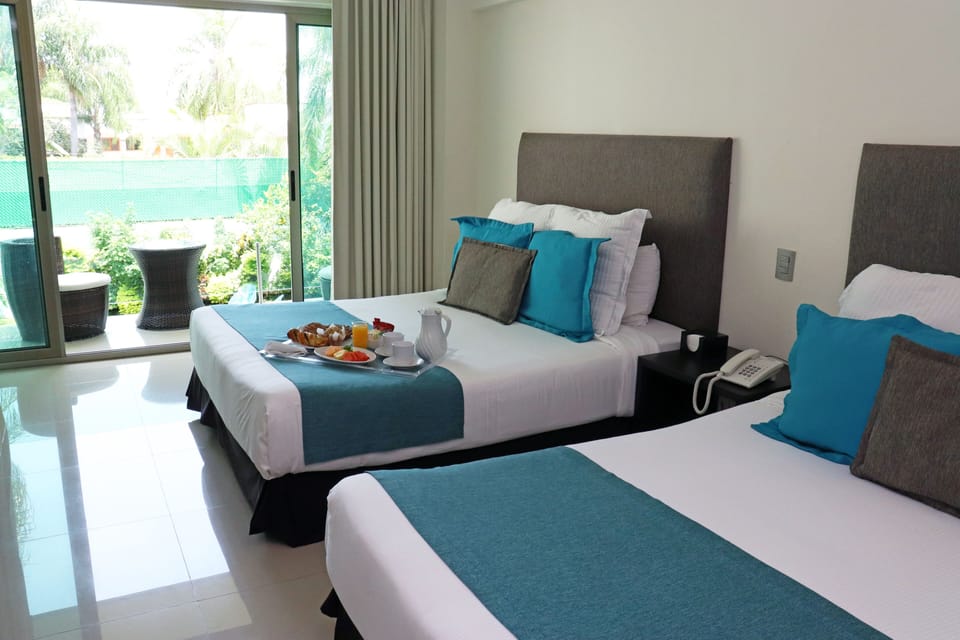 Standard Double Room, 2 Queen Beds, Balcony | In-room safe, blackout drapes, free WiFi, bed sheets