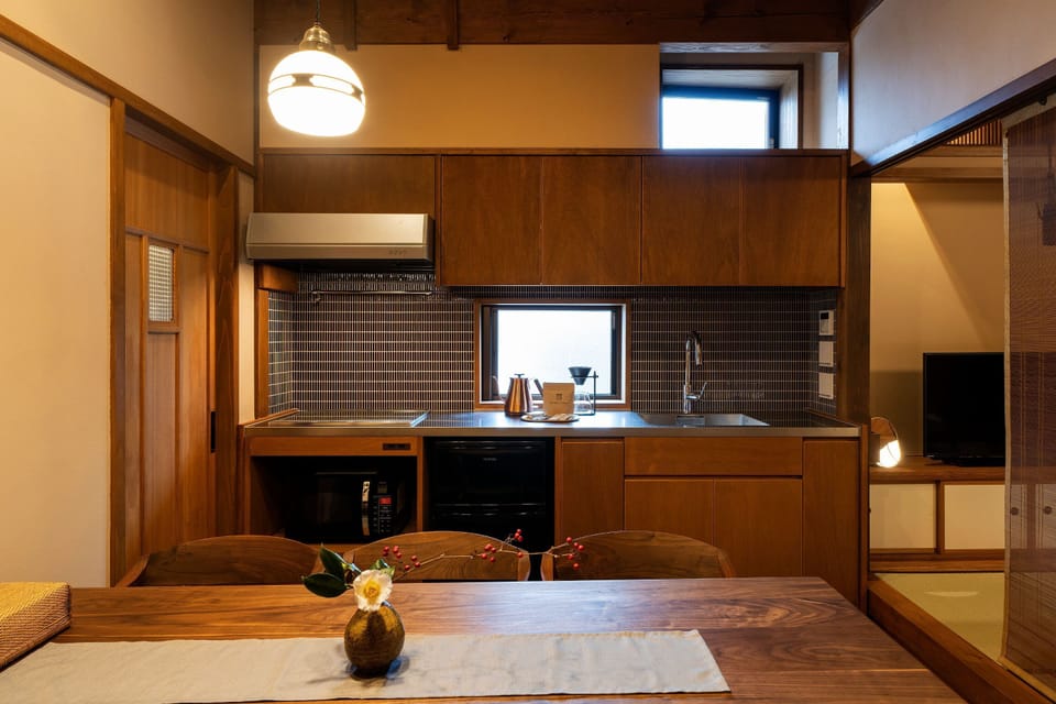 Traditional Machiya House | Private kitchenette | Fridge, microwave, stovetop, coffee/tea maker