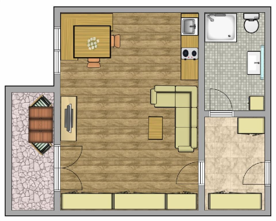 Apartment, Balcony (Esterberg) | Floor plan
