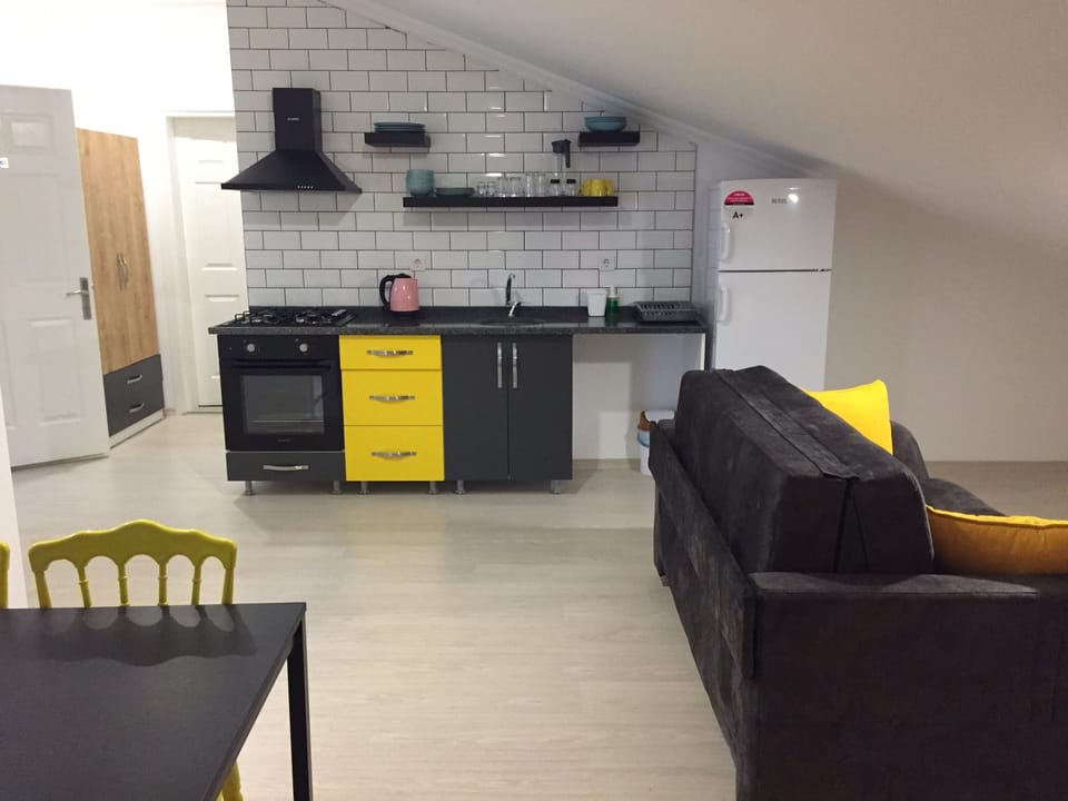 Family Roof | Private kitchen | Full-size fridge, oven, stovetop, electric kettle