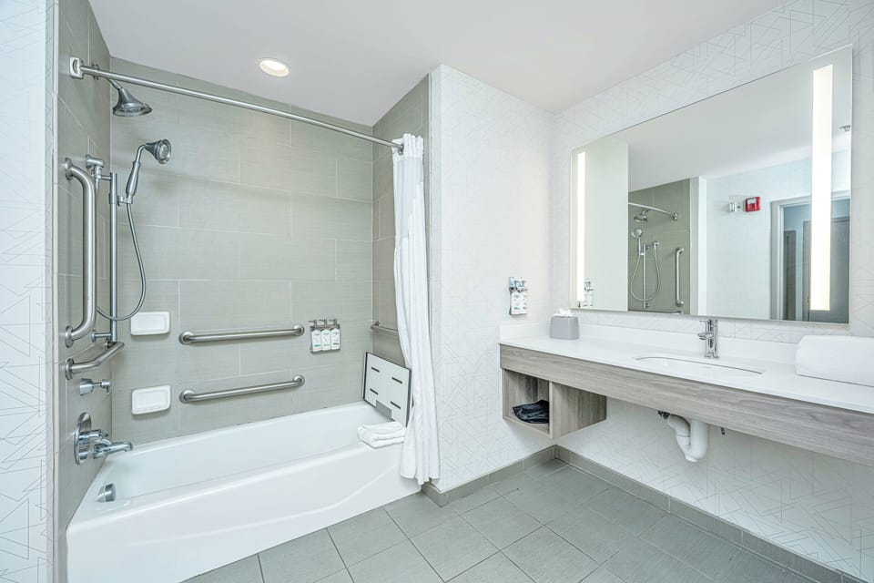Standard Room, 2 Queen Beds, Accessible (Communications, Accessible Tub) | Desk, laptop workspace, blackout drapes, iron/ironing board