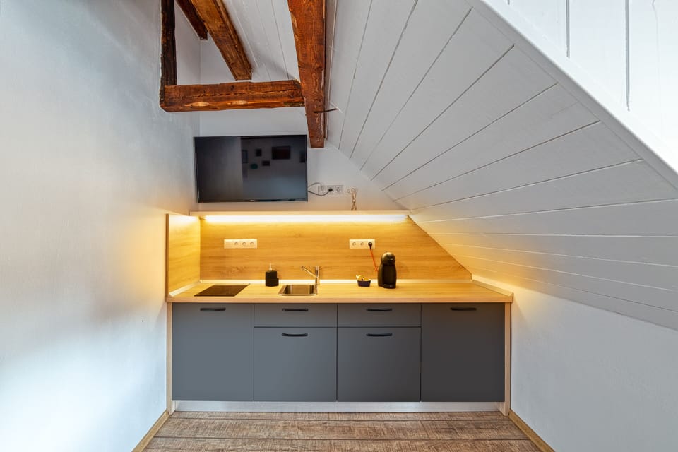 Family Loft | Private kitchenette | Mini-fridge, microwave, stovetop, espresso maker