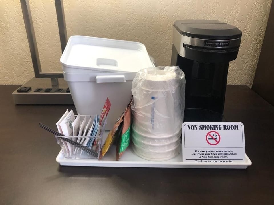 Desk, laptop workspace, blackout drapes, free WiFi