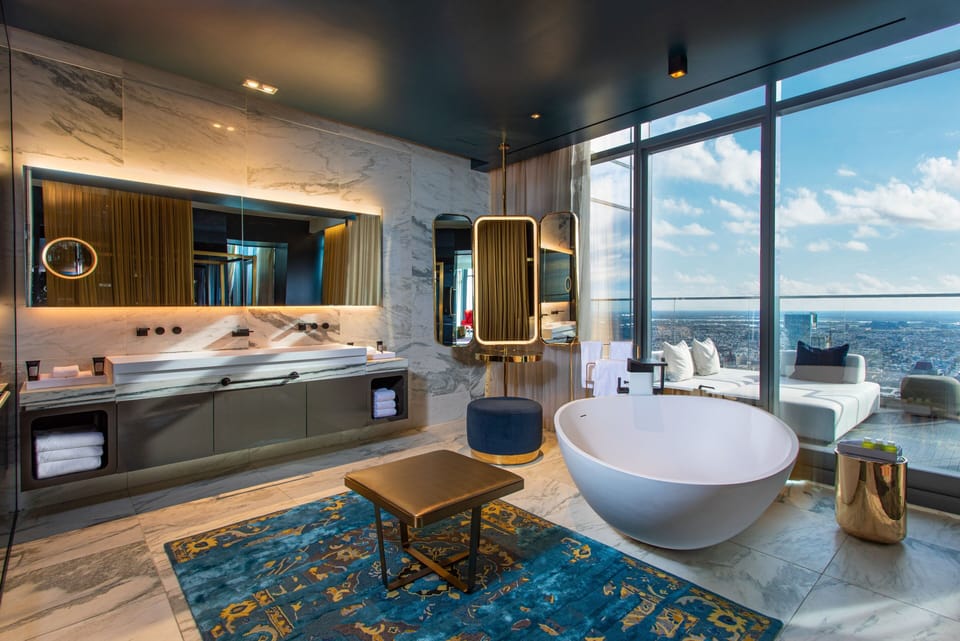 Presidential Suite, 2 Bedrooms, 2 Bathrooms, City View | Bathroom | Designer toiletries, hair dryer, bathrobes, towels