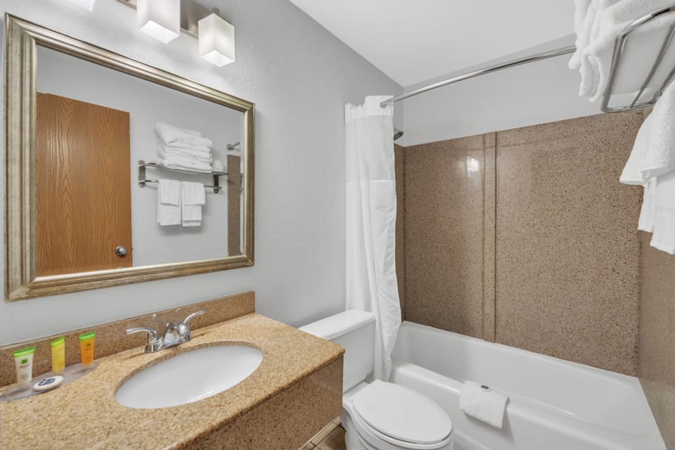 Free toiletries, hair dryer, towels