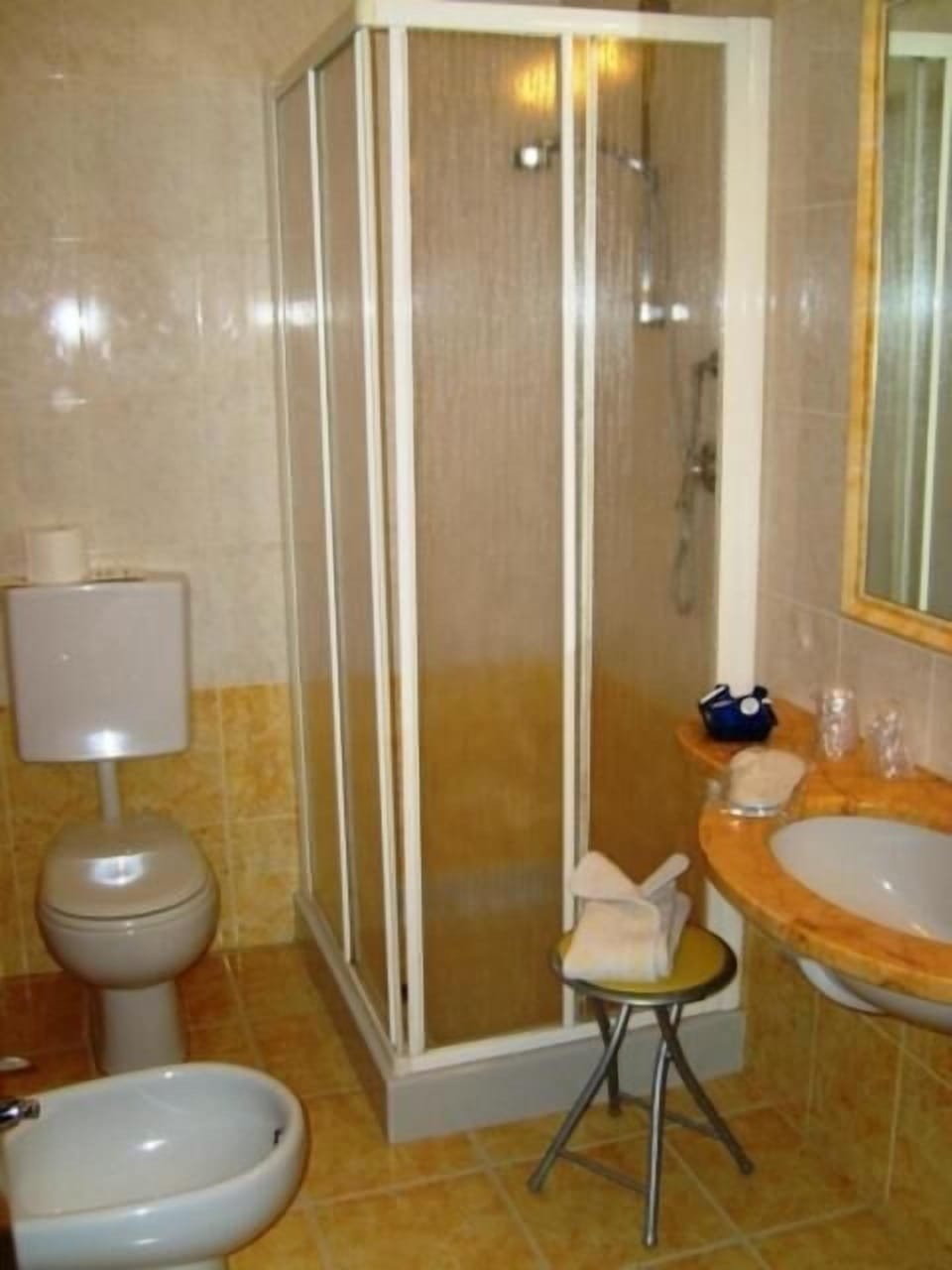 Free toiletries, hair dryer, bidet, towels