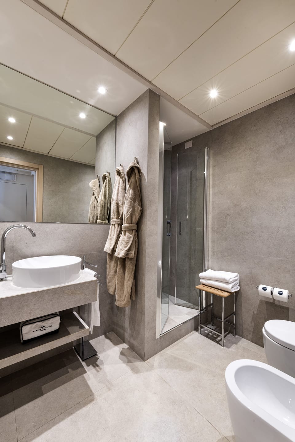 Panoramic Suite, 2 Bedrooms, 2 Bathrooms, Sea Facing | Bathroom | Shower, rainfall showerhead, designer toiletries, hair dryer