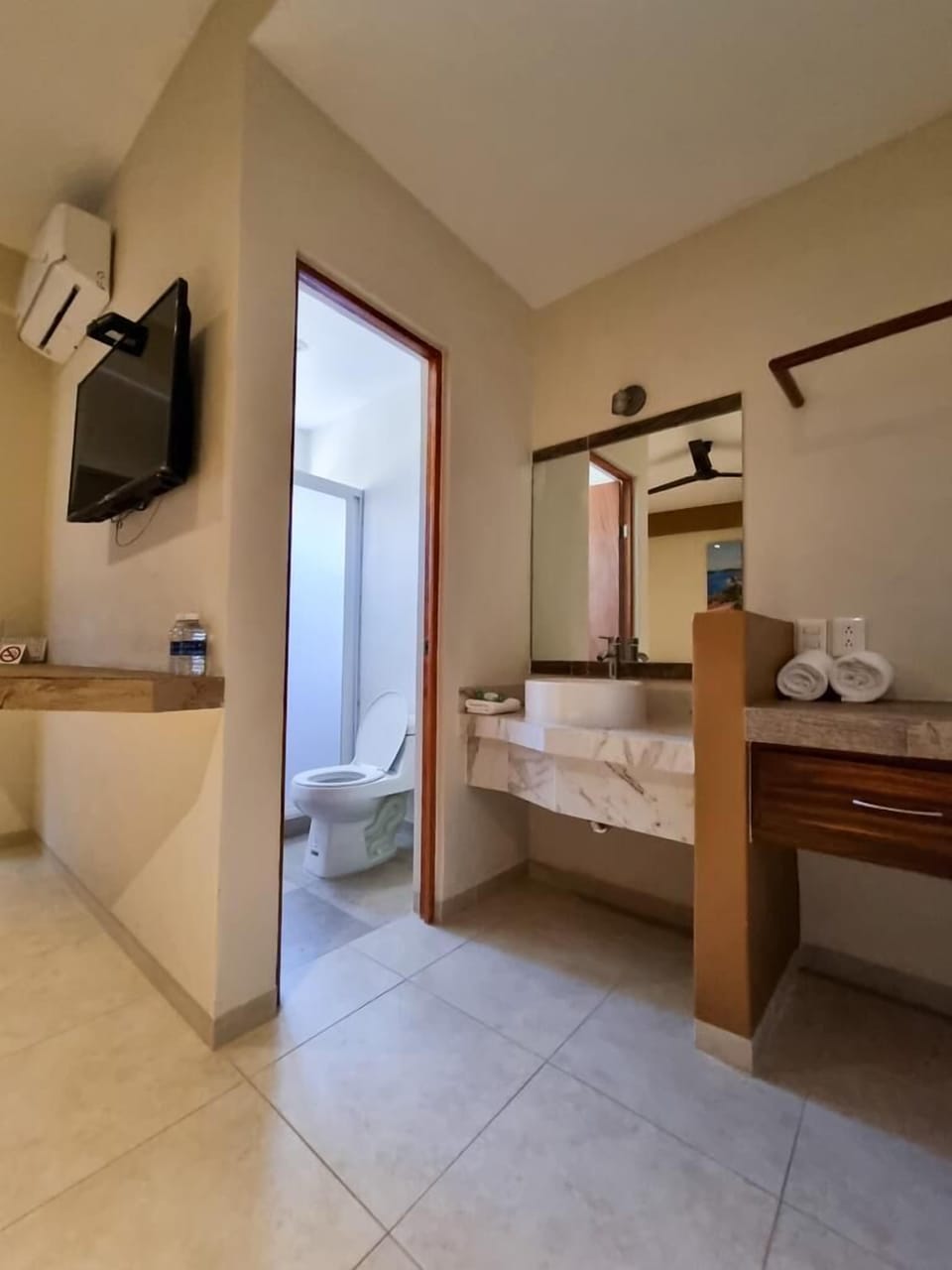 Standard Double Room, 2 Queen Beds | Bathroom | Shower, towels, soap, shampoo