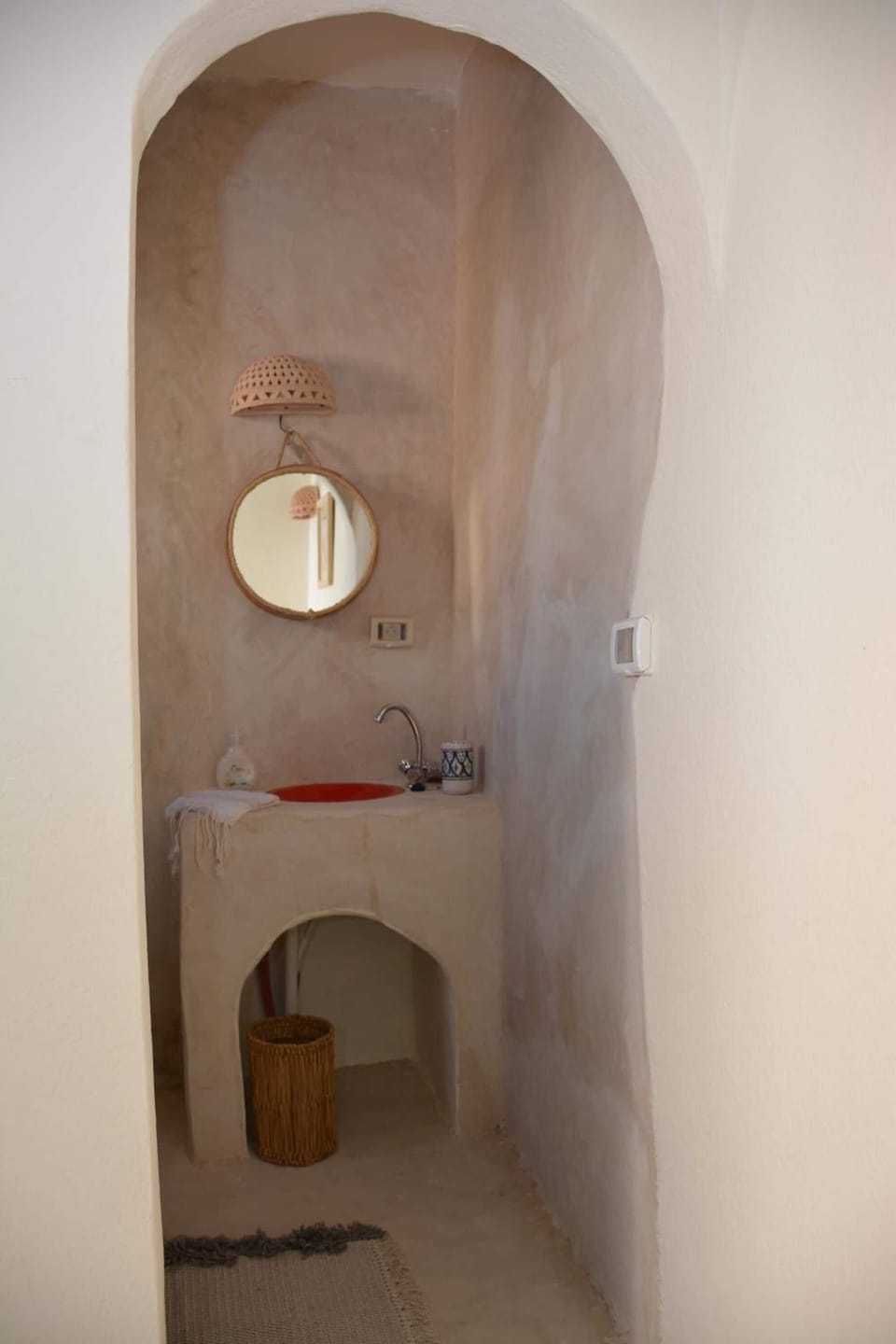 Shower, slippers, towels, soap