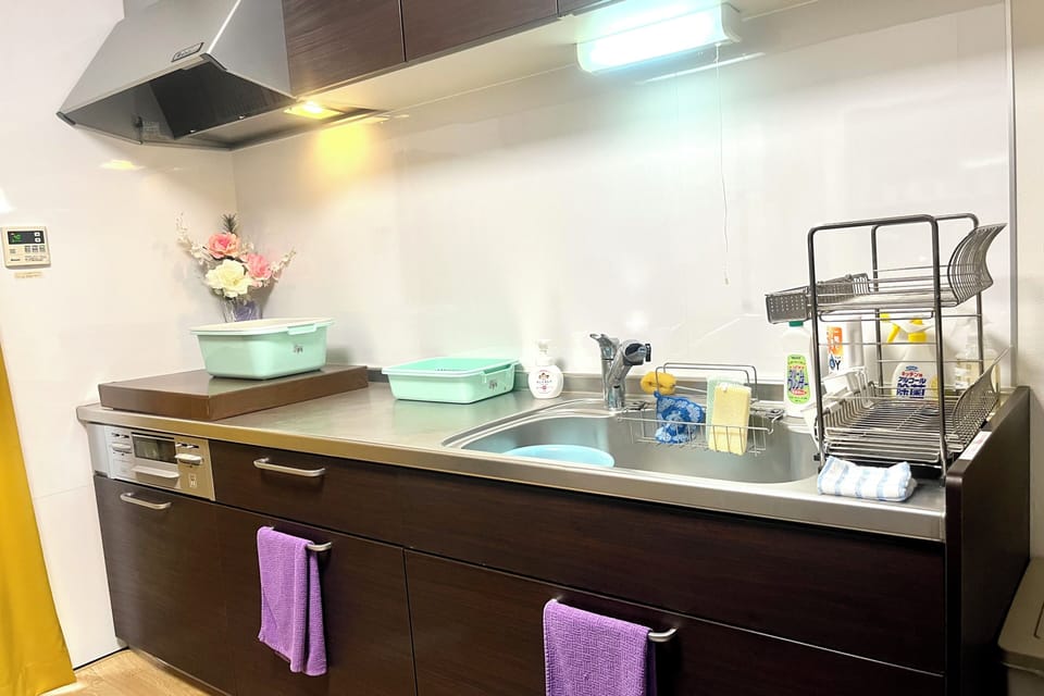 Private villa [Mitsuba House] Max 16 guests, Non Smoking | Private kitchen | Fridge, microwave, rice cooker, highchair