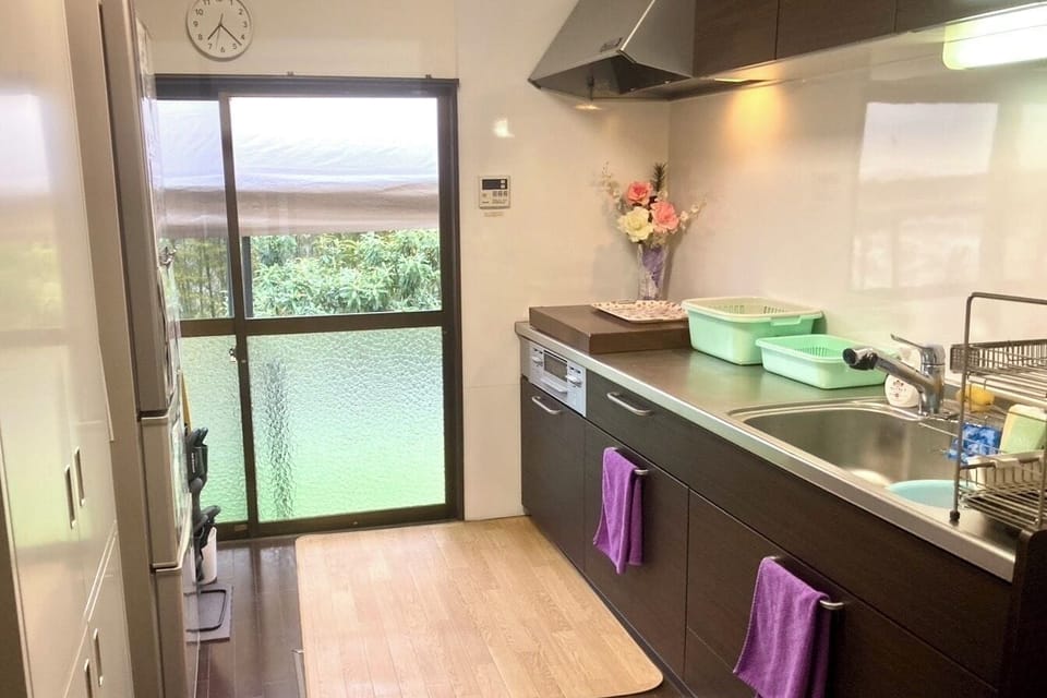 Private villa [Mitsuba House] Max 16 guests, Non Smoking | Private kitchen | Fridge, microwave, rice cooker, highchair