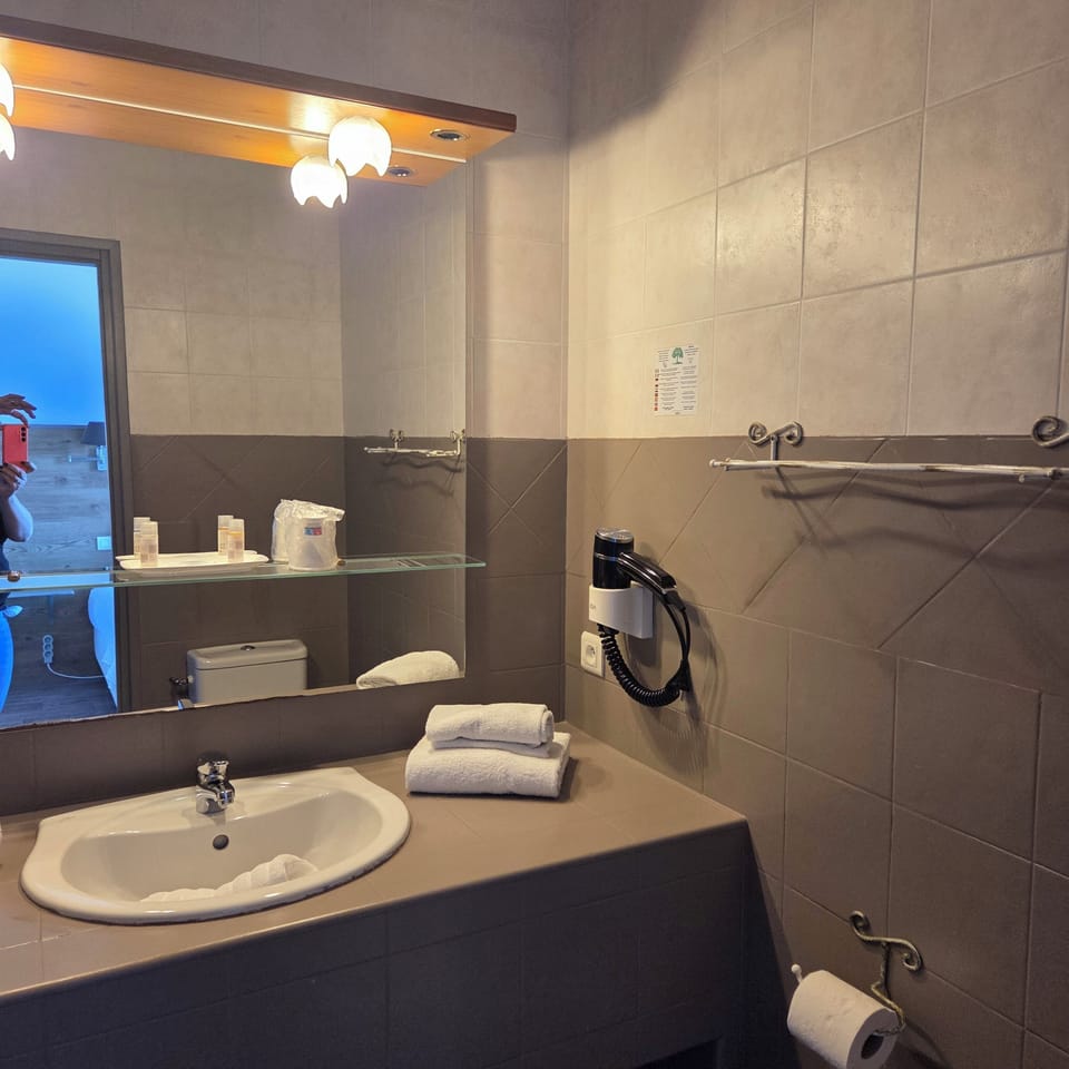 Free toiletries, hair dryer, towels