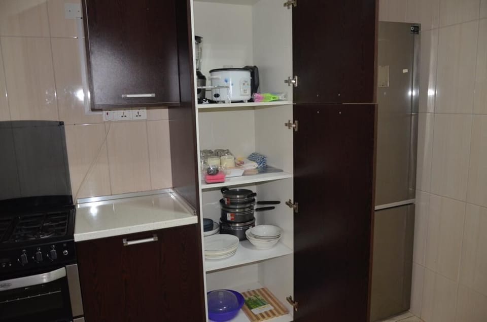 Deluxe Apartment | Private kitchen | Fridge, microwave, oven, stovetop