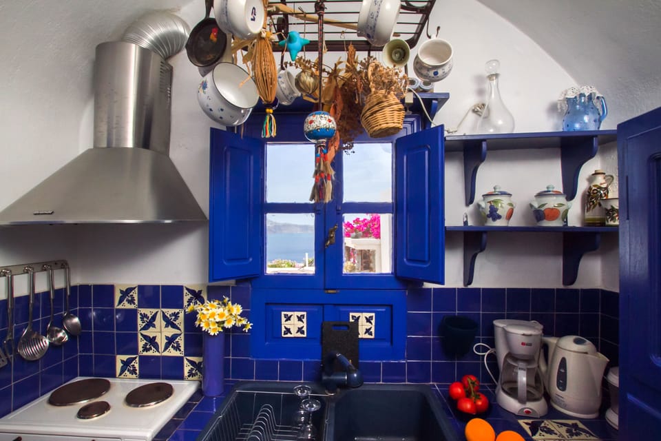 Luxury Villa, 2 Bedrooms, Private Pool, Sea View (Villa Hercules) | Private kitchen | Fridge, stovetop, coffee/tea maker, electric kettle