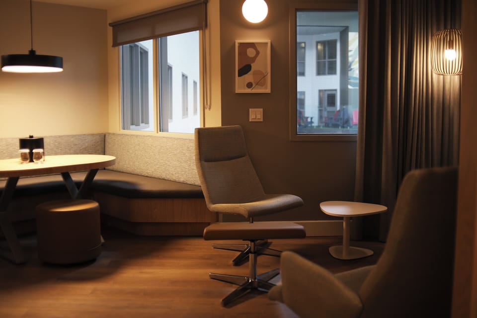 Desk, blackout drapes, iron/ironing board, free WiFi