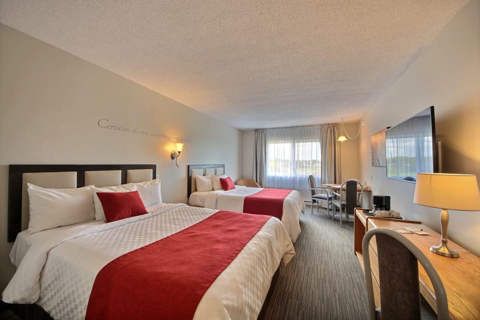 Standard Room, 2 Queen Beds | Desk, blackout drapes, iron/ironing board, free WiFi