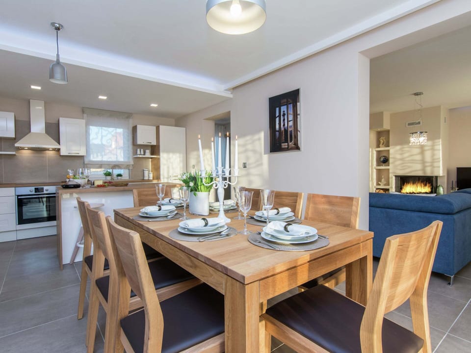 Villa | Private kitchen | Microwave, highchair