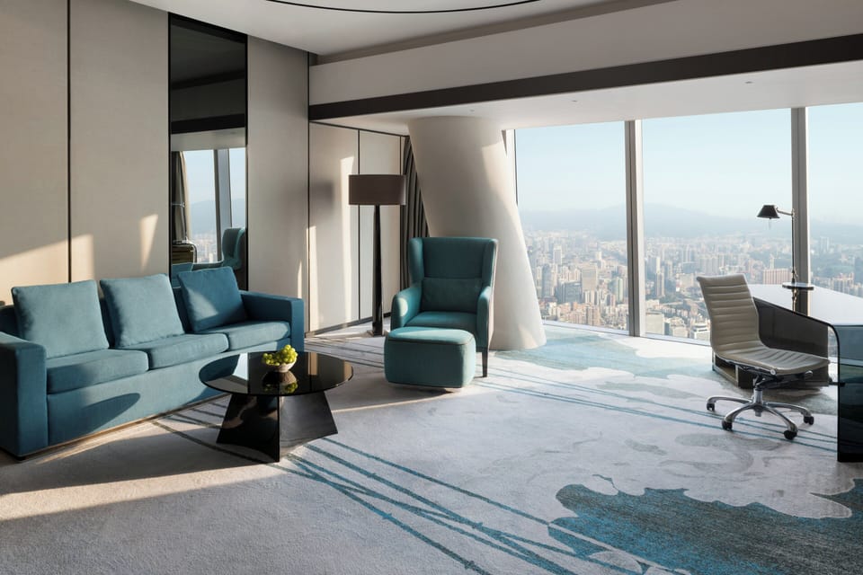 Deluxe Twin Suite with Canton Tower View | Premium bedding, down comforters, minibar, in-room safe