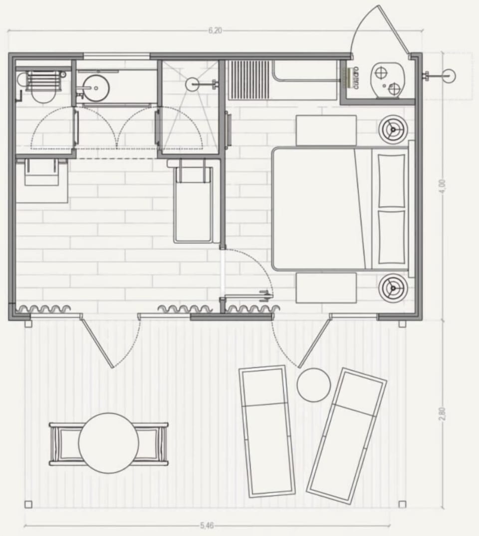Premium Bungalow, 1 Bedroom, Kitchenette (2 pax) | Floor plan