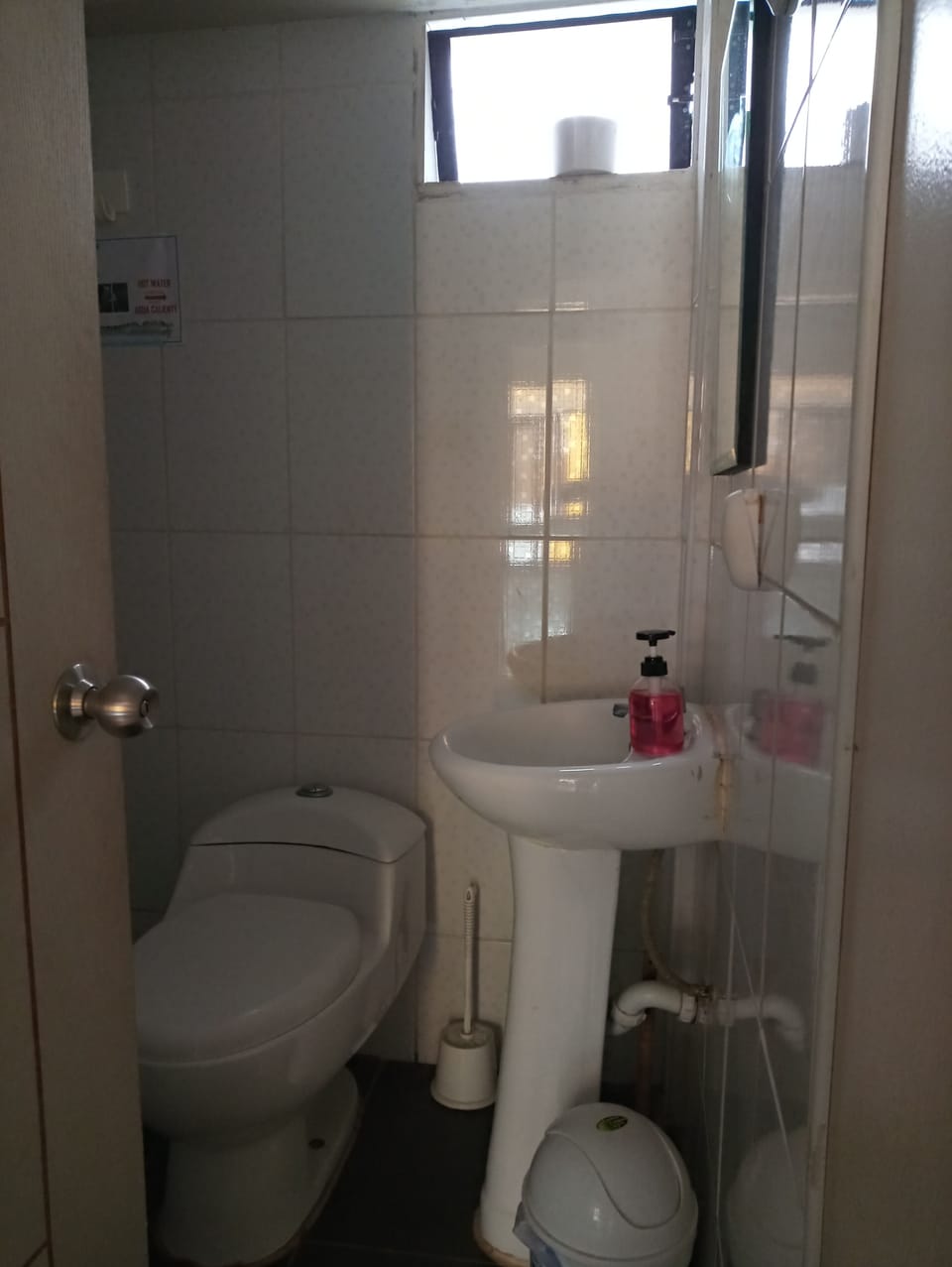 Shower, towels, soap, toilet paper