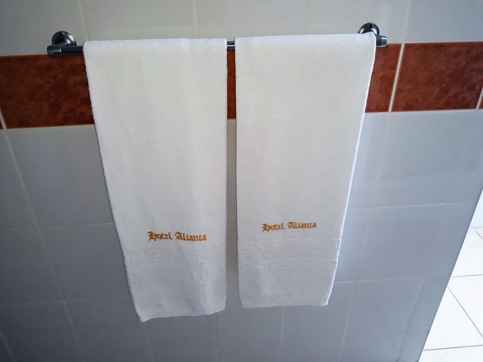 Bathtub, free toiletries, hair dryer, towels