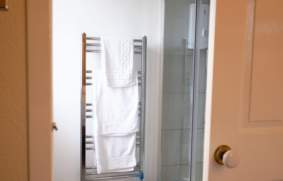 1st Floor Double Room | Bathroom | Shower, free toiletries, hair dryer, towels
