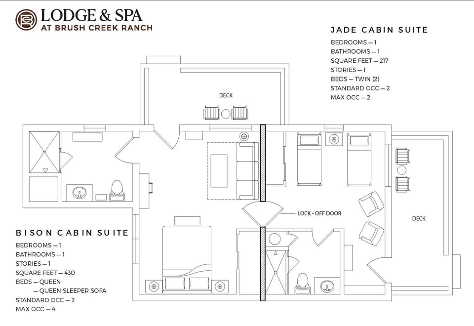 Cabin, Connecting Rooms (Bison and Jade) | Floor plan