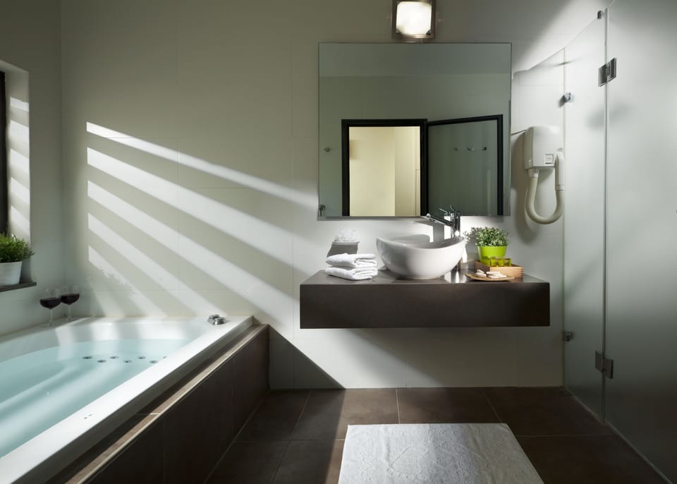 Deluxe Double Room | Bathroom | Free toiletries, hair dryer, towels