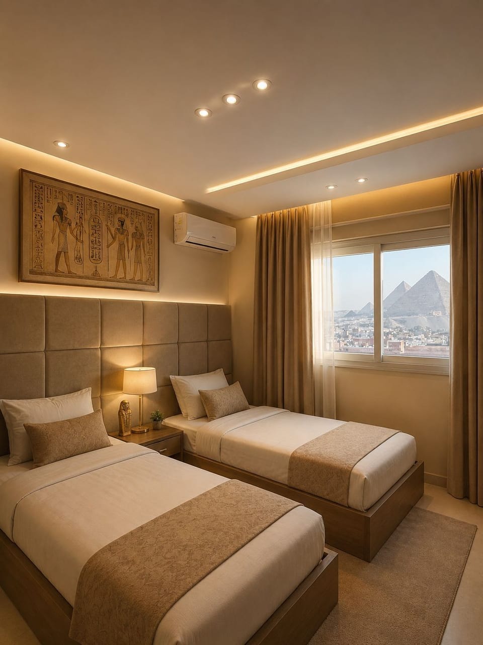 Deluxe Double or Twin Room,Pyramids View | Premium bedding, free minibar, desk, soundproofing