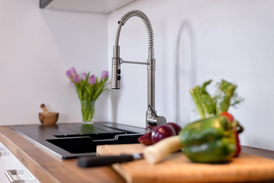Luxury Villa | Private kitchen | Full-size fridge, microwave, oven, stovetop