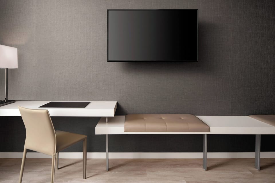 In-room safe, desk, laptop workspace, blackout drapes