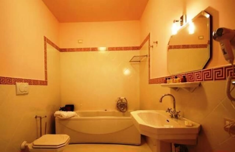 Jetted tub, hydromassage showerhead, designer toiletries, hair dryer