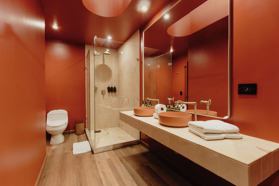 Premium Room | Bathroom | Shower, rainfall showerhead, hair dryer, towels