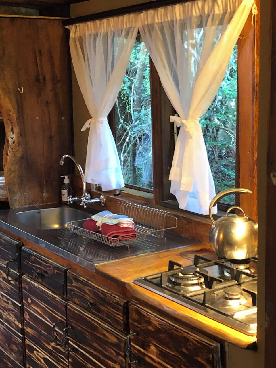 Deluxe Tent | Private kitchen | Full-size fridge, microwave, stovetop, toaster