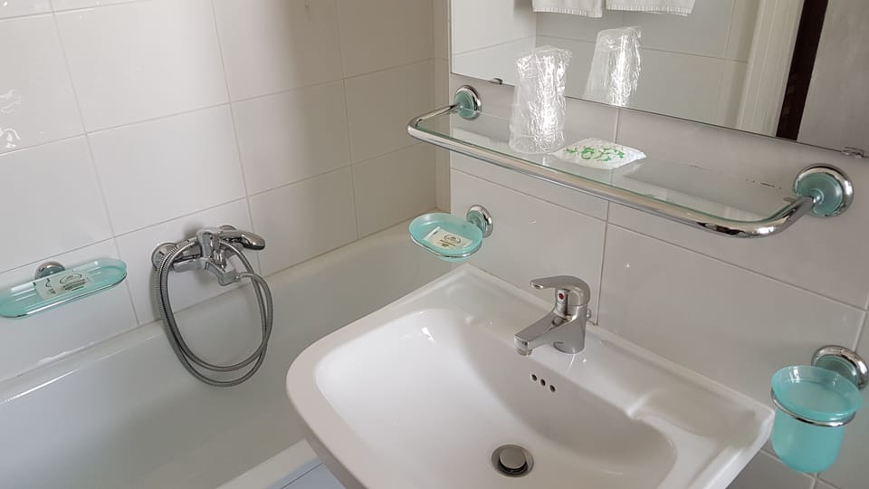 Hair dryer, slippers, bidet, towels