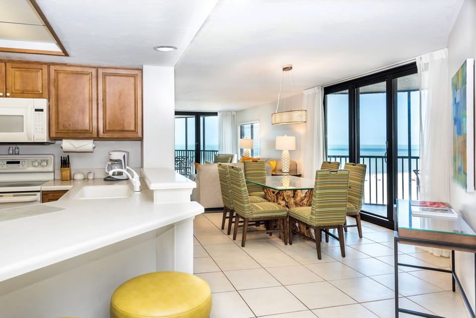 Two Bedroom Condo BEACHFRONT | Private kitchen | Full-size fridge, microwave, oven, stovetop